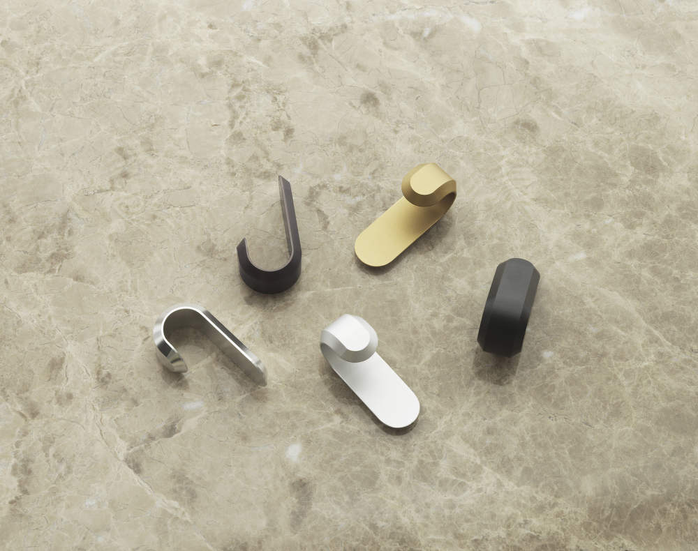 Věšák Curve Mini Hooks – set 2 ks silver - výprodej