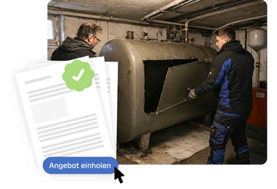 Öltank-Ausbau in einem Keller