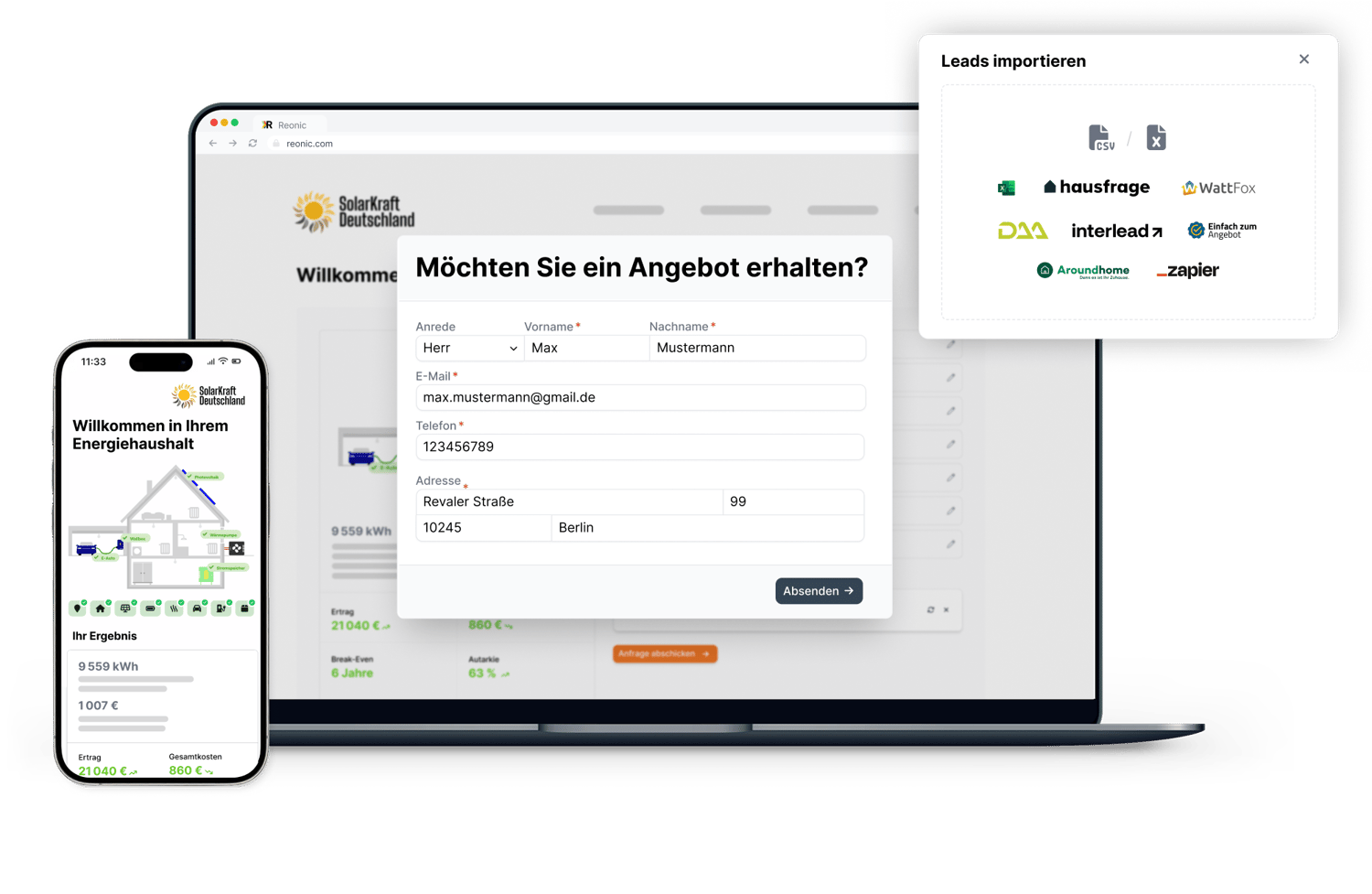 Energy-House-Konfigurator mit Paketauswahl