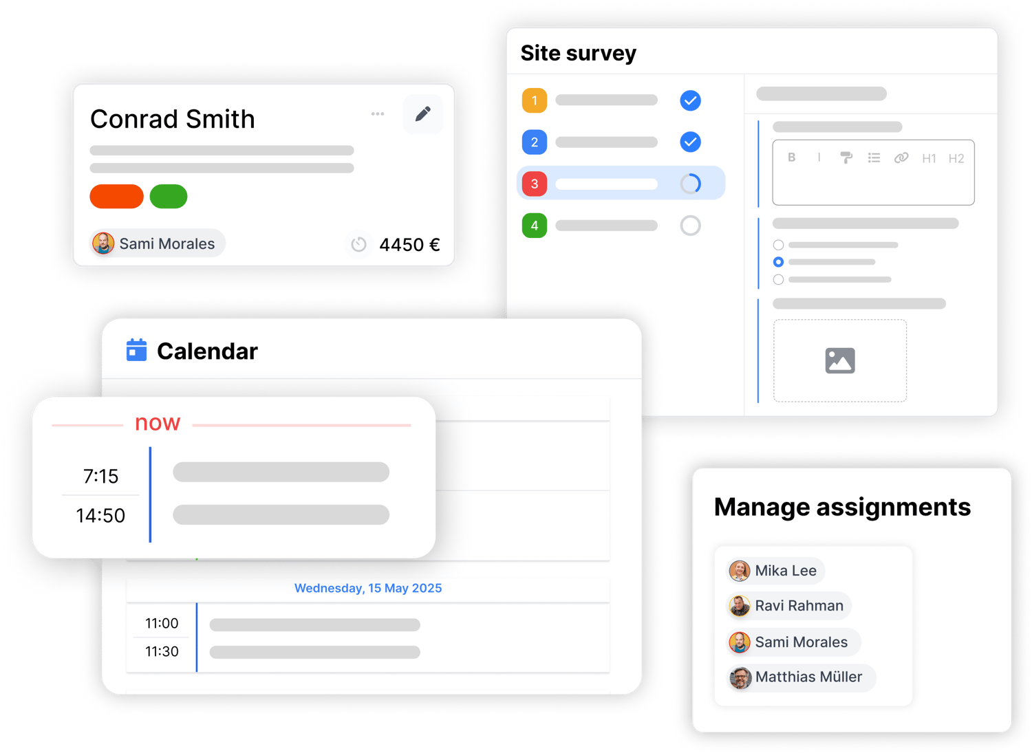 CRM interface