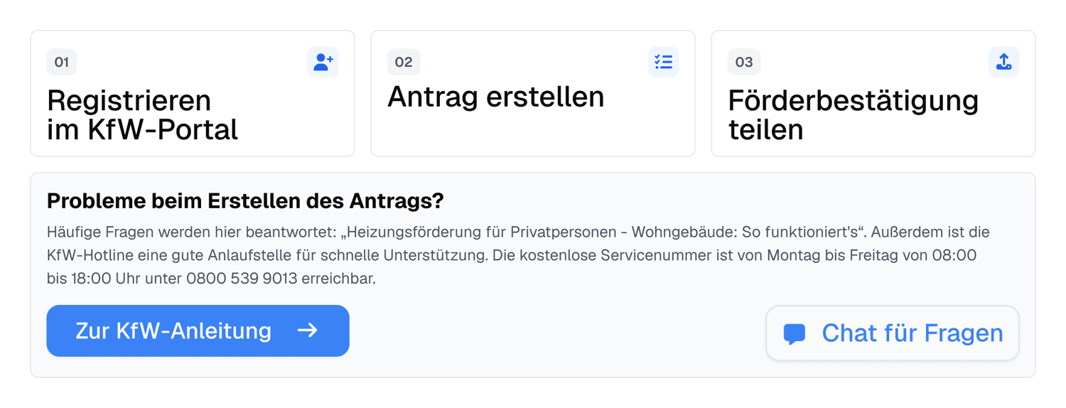 Förderbereich im Endkundenportal