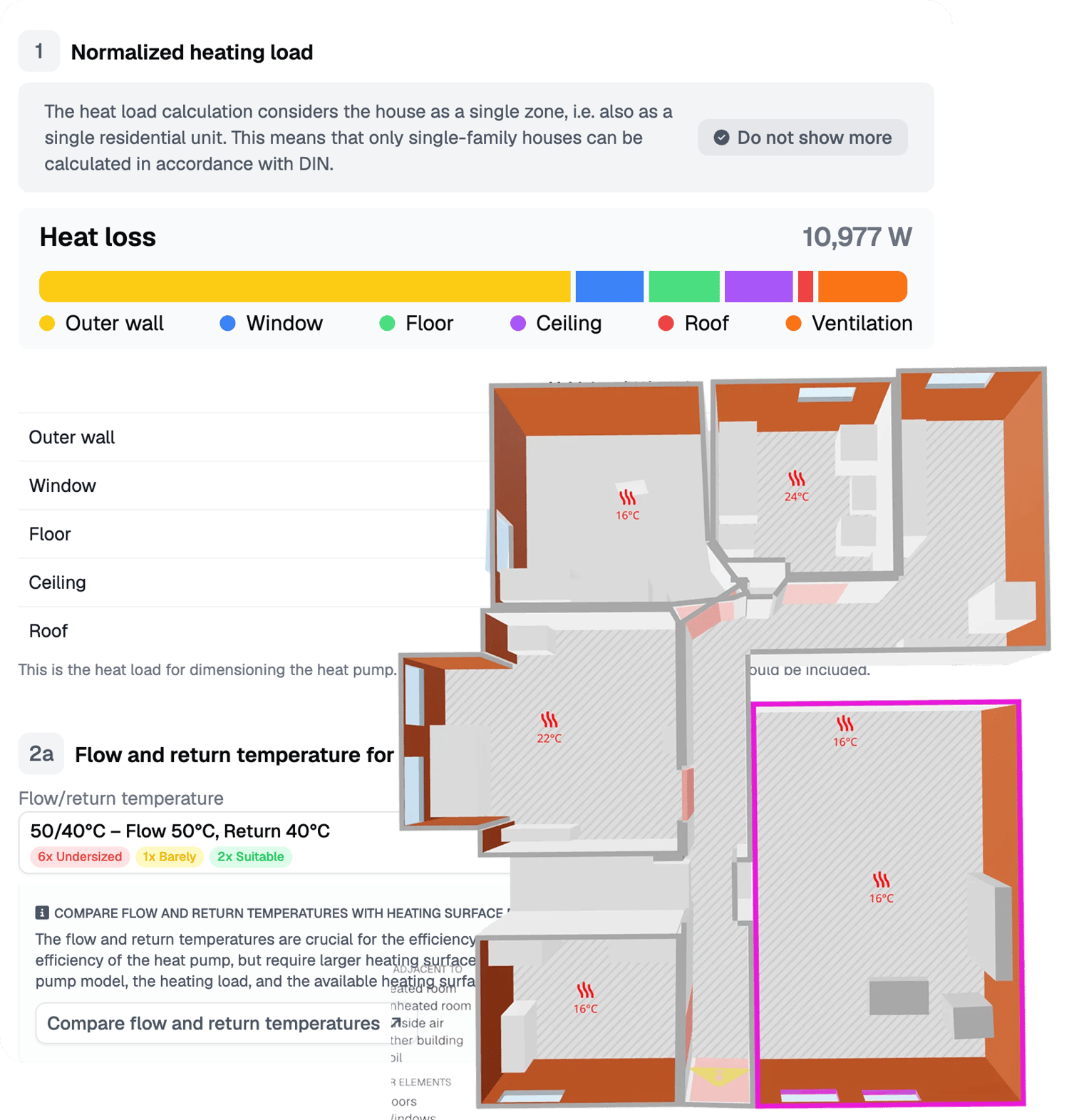 Heat-load calculation interface