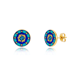 Gold of the desert Blue Mandala Earrings