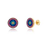 Gold of the desert Pink Mandala Earrings