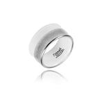 Fehér&Platina Virág Mintás Minimal Finomporcelán Gyűrű