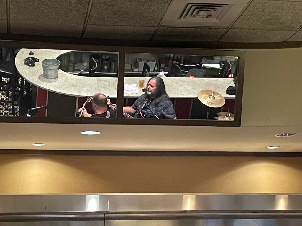 Cool picture of Bill in the mirror at Reds in Peabody