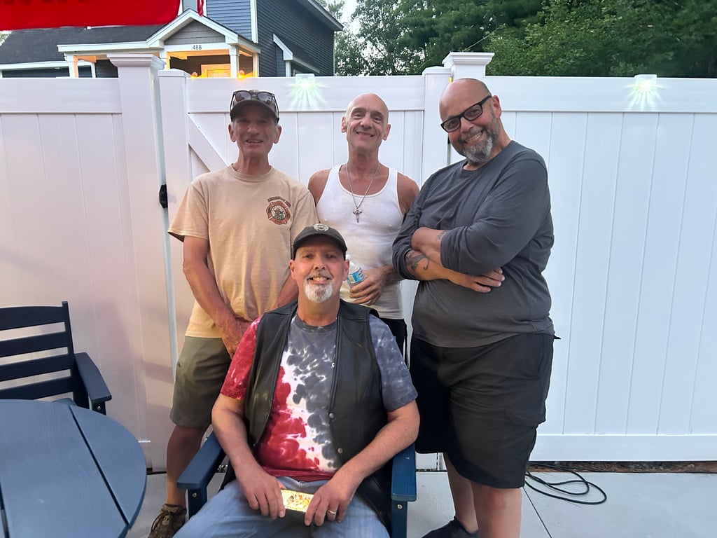 Steve, Bill, Johnny and Frank at Phil Graham’s house
