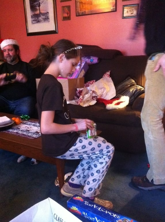 Grandpa in his santa hat, Christmas 2014