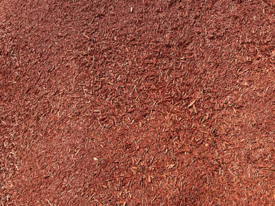 Overhead view of Pine Wood Mulch (Red)