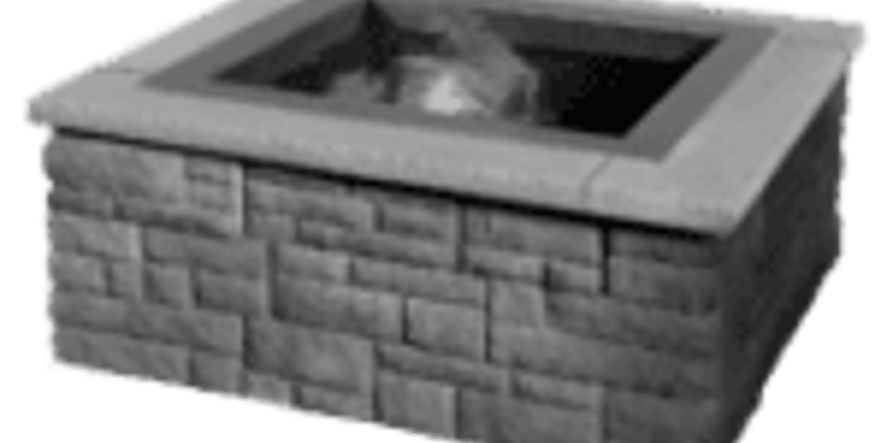 Cast Stone Square Fire Pit Kit