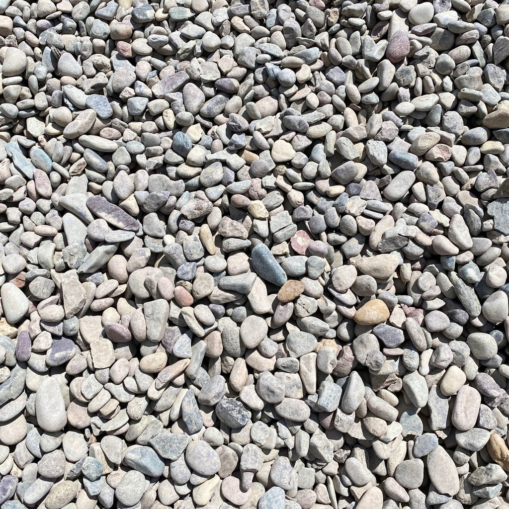 Image of Missoula round river rock taken from above.