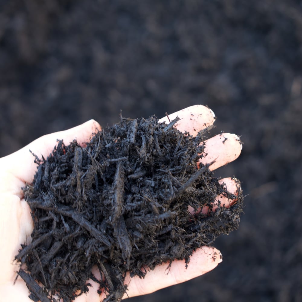 Black Dyed Double Shredded Hardwood Bark Mulch