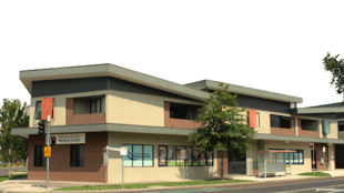 Image of Mernda Medical Centre entrance with the Lifelong symbol in a window.