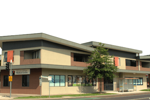 Image of Mernda Medical Centre entrance with the Lifelong symbol in a window.