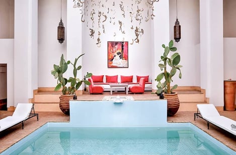 Riad Al Jazira à Marrakech : Maison traditionnelle de 18 chambres