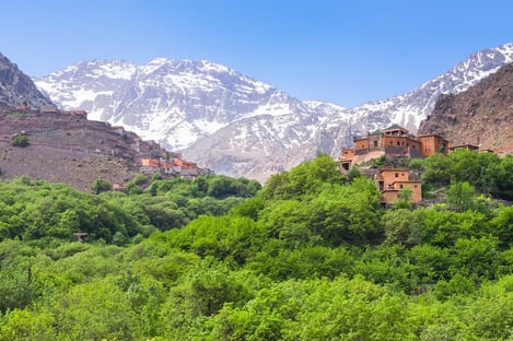 From Marrakech, you can reach the High Atlas Mountains.