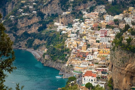 Amalfi coast: winding coastline and lemon terraces