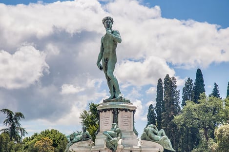 Admiring the view from Piazzale Michelangelo
