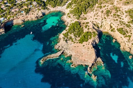 Calas cerca del parque natural de Ses Salines