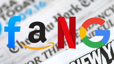 Facebook, Amazon, Netflix, Google logos