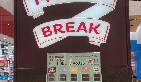 Mixing politics with marketing, a Muffin Break tradition