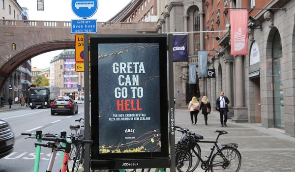 Hell Pizza’s response to Greta Thunberg causes a stir via Yarn