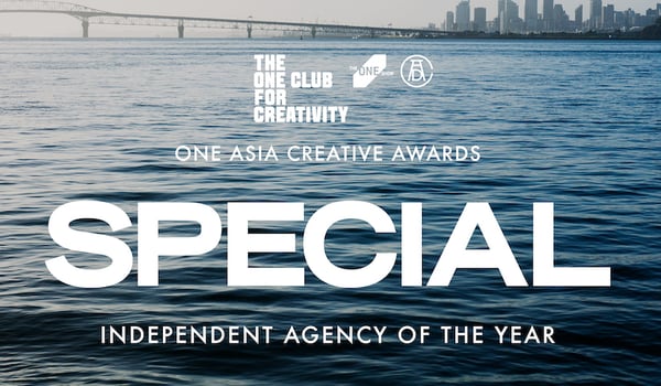 Special named Independent Agency of the Year at One Asia Creative Awards