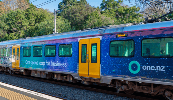 MediaWorks and Auckland Transport unveil first ever commercial train wrap for One NZ