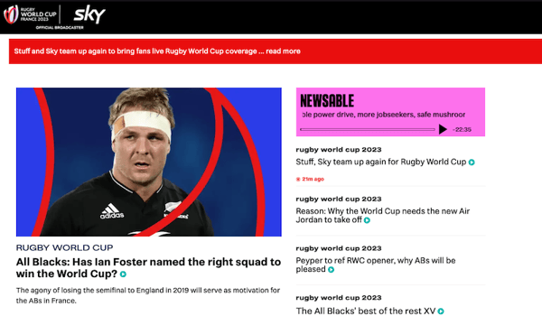 Sky and Stuff team up to bring fans closer to Rugby Word Cup action