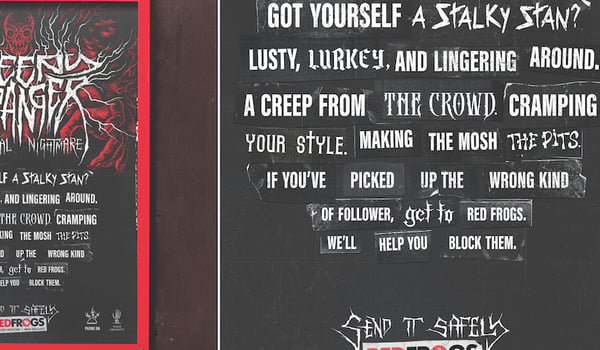 Red Frogs NZ helps festival goers “Send it Safely” in undercover OOH campaign, via Daylight
