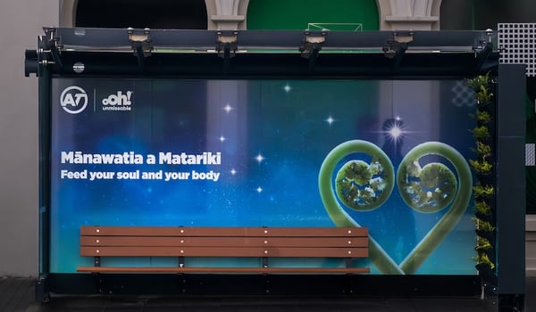 AT and oOh!media bring bus shelter to life for Matariki