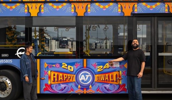 Bollywood-inspired bus brings Aucklanders together to celebrate Diwali