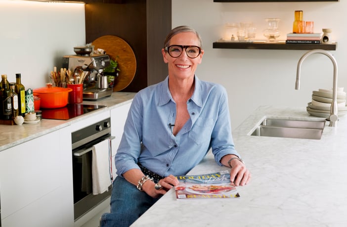 Sarah Tuck, editor of dish magazine, pictured at her kitchen bench