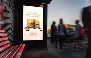 oOh!media bus stop featuring Whittakers campaign