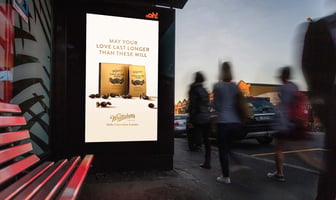 oOh!media bus stop featuring Whittakers campaign