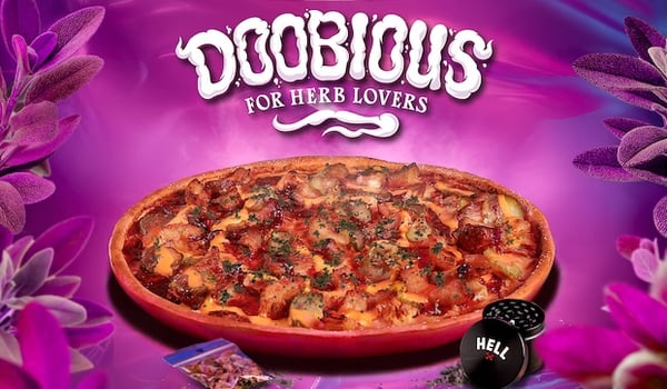 HELL’s new pizza comes with a ‘Doobious’ bag of herbs