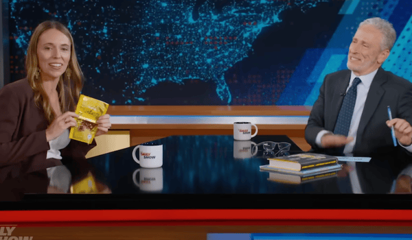 Jacinda Ardern flies the Whittaker’s flag on US TV