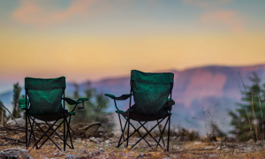 Camping chairs in nature