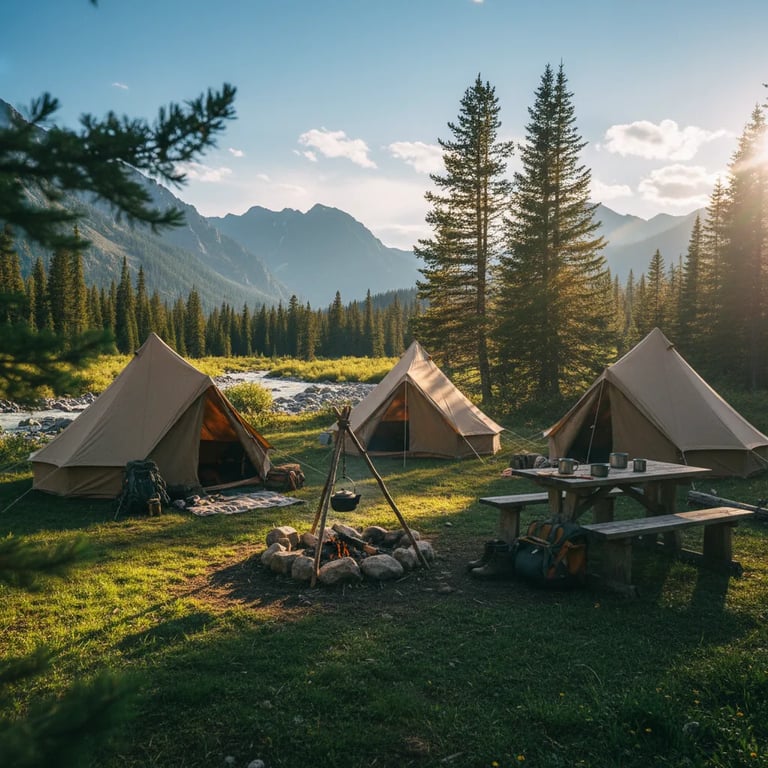Scenic campsite surrounded by nature