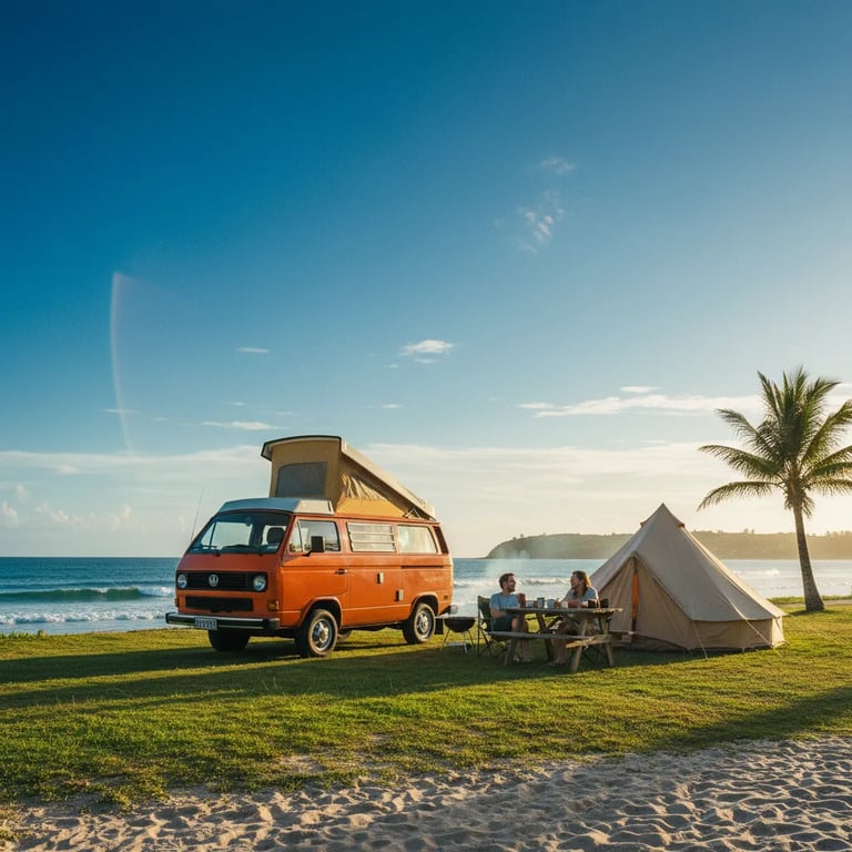 Kamper parkiran u kampu uz plažu