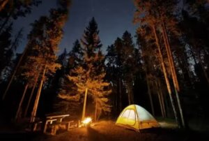 Candelight dinner in camping