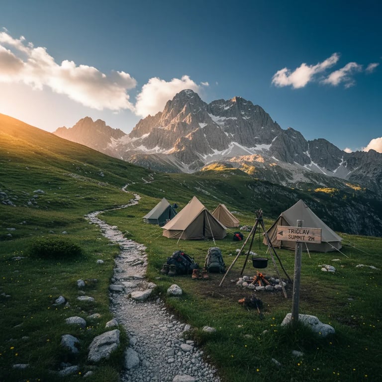 Scenic hiking trail leading to Mount Triglav summit