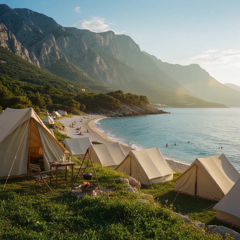 Zapanjujuća hrvatska obala s plažom i planinama