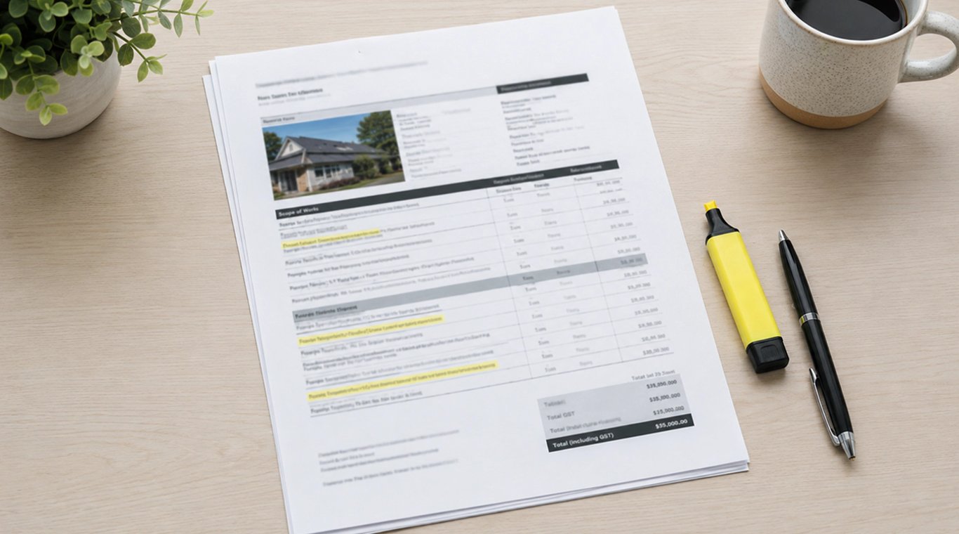 Roofing quote details and scope documentation