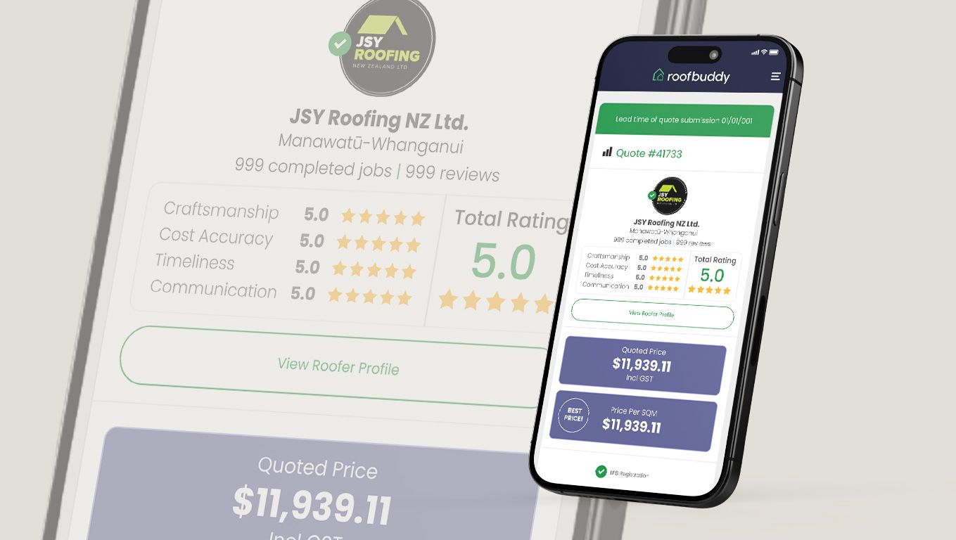 Illustration representing Roofbuddy’s review system for roofers and homeowners