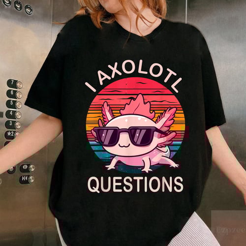 Funny Axolotl T-Shirt with Sunglasses Cute Amphibian Gift for Men Women and Teens