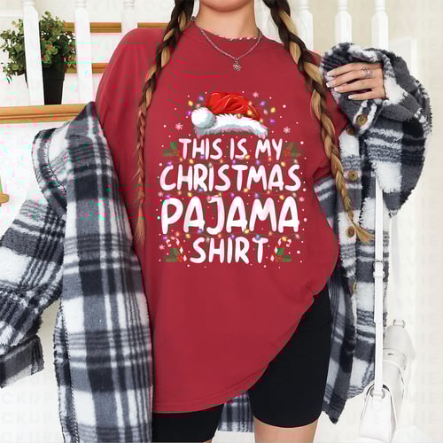 Funny Christmas Pajama Shirt for Men and Women Comfy Holiday Xmas PJs T Shirt Gift
