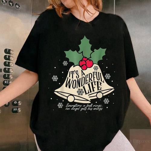 Its a Wonderful Life Everytime A Bell Rings Christmas Movie Graphic T-Shirt for Adults