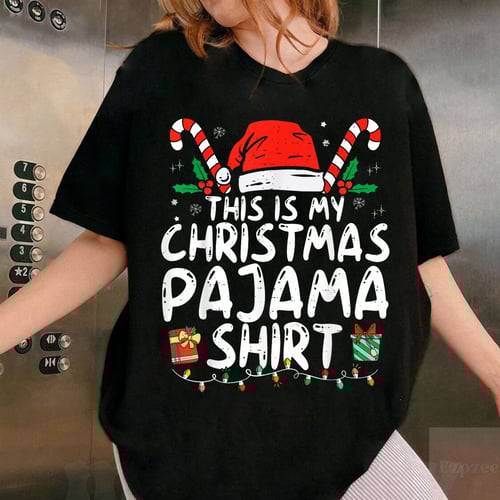 Funny Christmas Pajama Shirt for Men and Women Comfortable Xmas PJs T-Shirt Holiday Gift