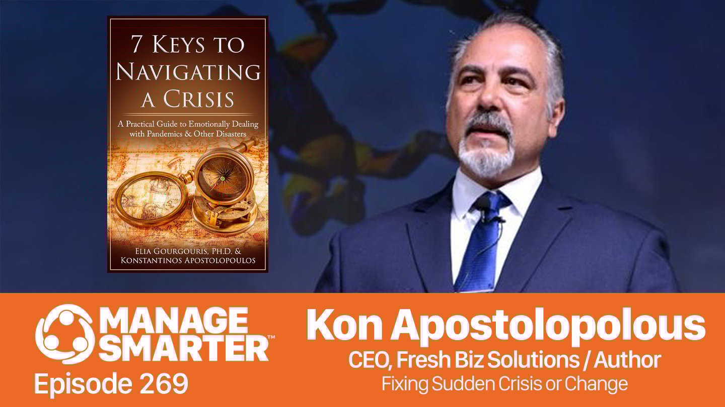 Featured image for “Manage Smarter 269 — Navigating Crisis or Unexpected Change with Kon Apostolopolous”